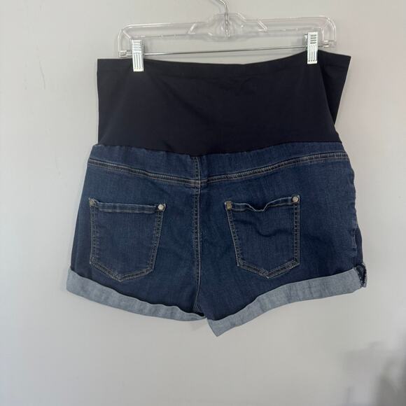 Time & Tru Maternity Belly Band Jean Shorts Womens Size XL / 16 - 18 Rolled Cuff - Picture 3 of 9